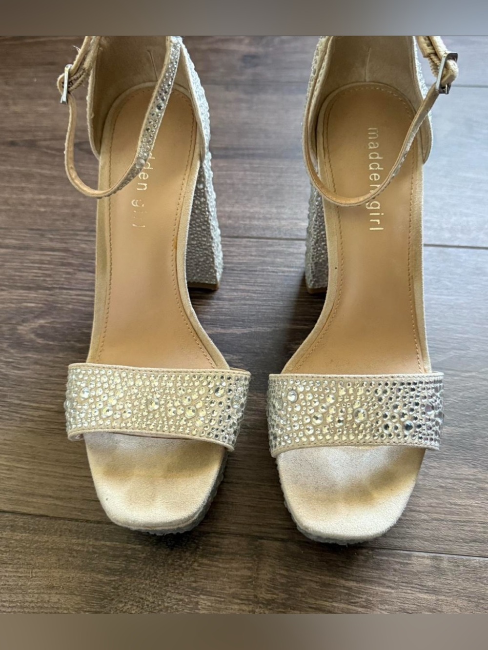Madden Girl Platform Silver Bedazzled Heels